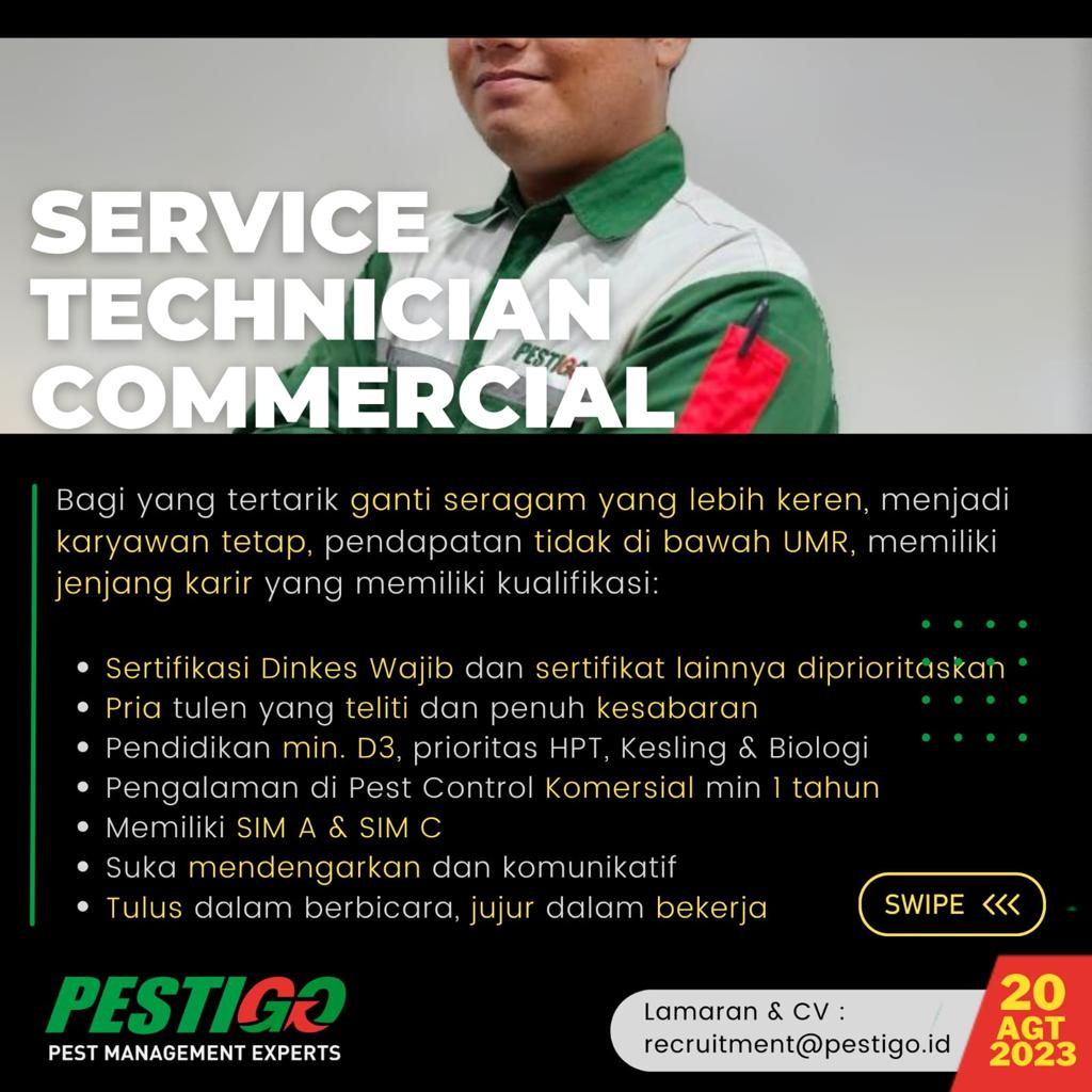Lowongan pekerjaan Service Technician Commercial